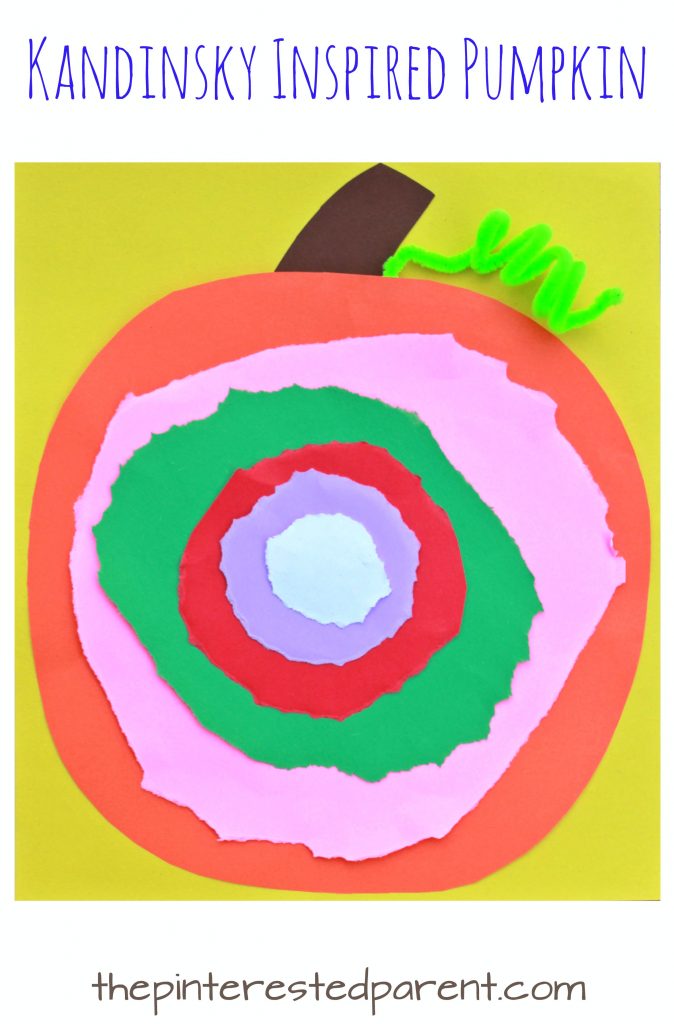 Kandinsky Inspired Pumpkin Craft - See all of our artist inspired pumpkin ideas. Fall and Halloween crafts for kids.