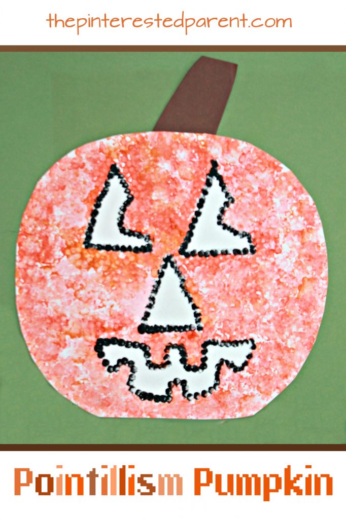 Impressionist Pointillism Pumpkin Craft. See all of our artist inspired pumpkin ideas. Fall and Halloween crafts for kids.