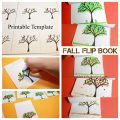 Fall flip book with printable template. Design them for the seasons and make a flip book for every season. Arts and crafts for kids