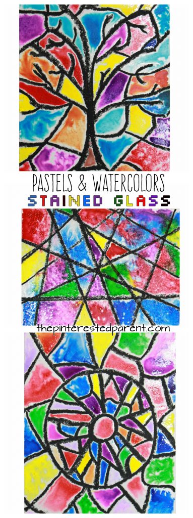 Glossy sugar painted Pastels & Watercolors Stained Glass art project for kids. Kids arts and crafts. Beautiful for Christmas or year round. 
