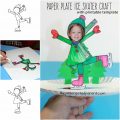 Interactive paper plate ice skating craft with boy and girl printable templates - winter and Christmas arts and crafts for kids