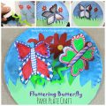 Paper Plate Fluttering Butterfly Craft. Make your butterflies fly with a little shake. Great kids arts and crafts project for kids for the spring or summer