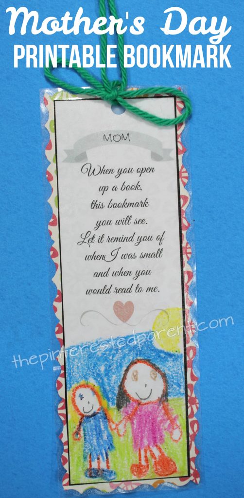 When you open up a book, this bookmark you will see. Let it remind you of when I was small and when you would read to me. Printable Mother's Day bookmark. Available in grandma too.