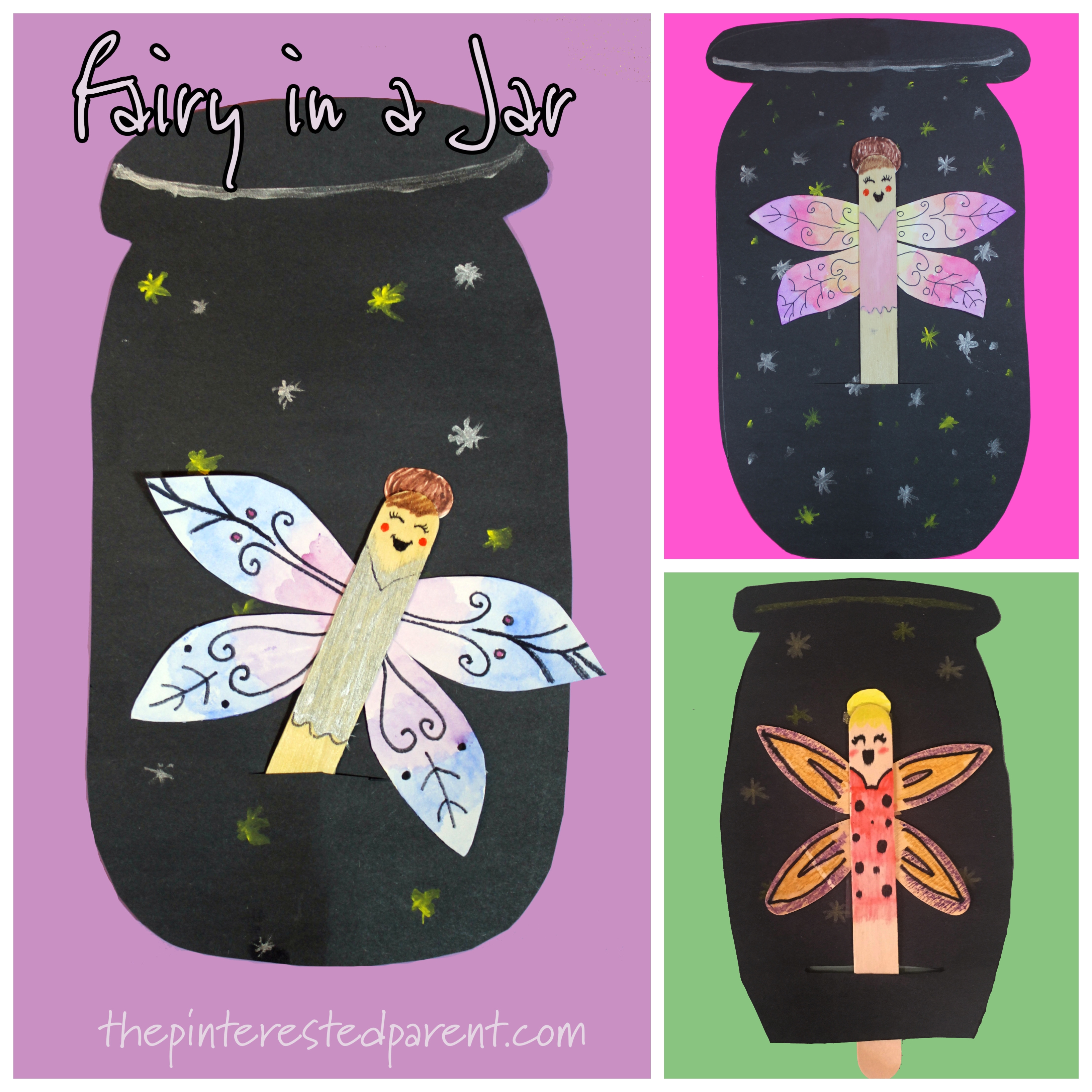 flying fairy in a jar craft - magical arts and crafts for kids. #interactive #fantasy #mythical