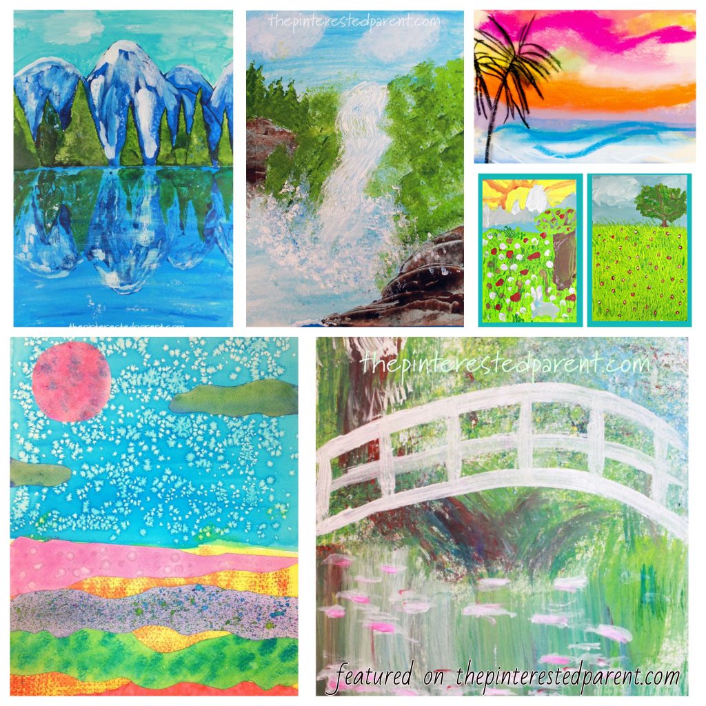 Beautiful Landscape Projects for Kids - #painting #watercolors #landscape #art #kids #paper #techniques #crafts