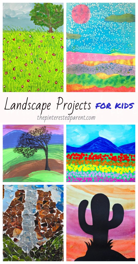 Beautiful Landscape Projects for Kids - #painting #watercolors #landscape #art #kids #paper #techniques #crafts #pastels