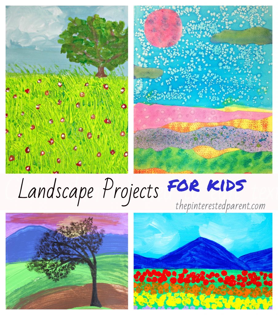Beautiful Landscape Projects for Kids - #painting #watercolors #landscape #art #kids #paper #techniques #crafts