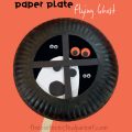 Paper Plate Flying Ghost in a window - Halloween arts and crafts for kids
