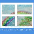 Pastel resist Rainy Windows Painting - easy spring arts and crafts projects for kids.